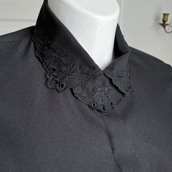 90s black dressy blouse size 18 - Picture 2 of 6